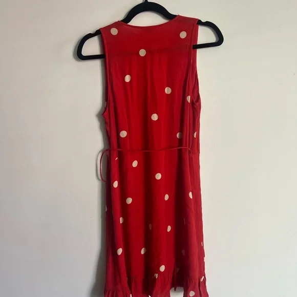 Rails Red and White Asymmetrical Wrap Sundress - Picture 3 of 3